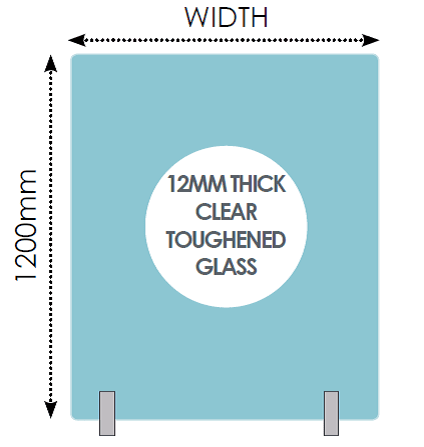 1200mm High Frameless Glass Panels